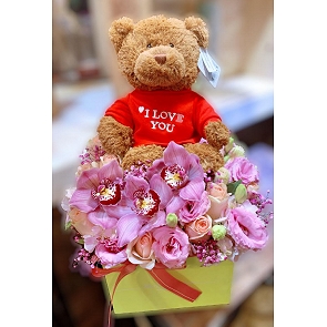 R58  I LOVE YOU熊仔  浪漫盒花  R58  I LOVE YOU熊仔  浪漫盒花